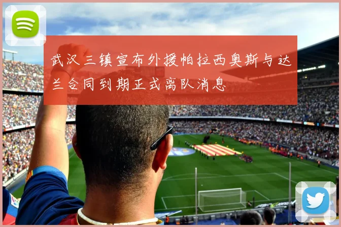 武汉三镇宣布外援帕拉西奥斯与达兰合同到期正式离队消息